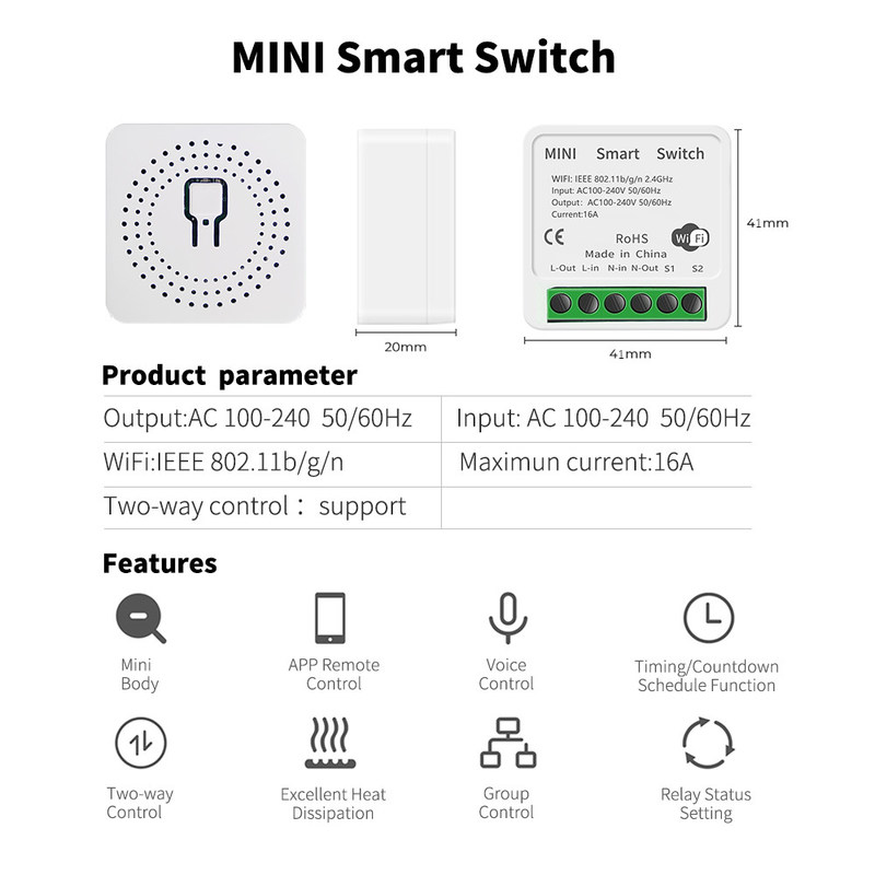 APP ζωής ενότητας διακοπτών διακοπτών Tuya 16A 10A Wifi έξυπνο έξυπνο χρονόμετρο ηλεκτρονόμων φωνής διακοπτών τηλεχειρισμού