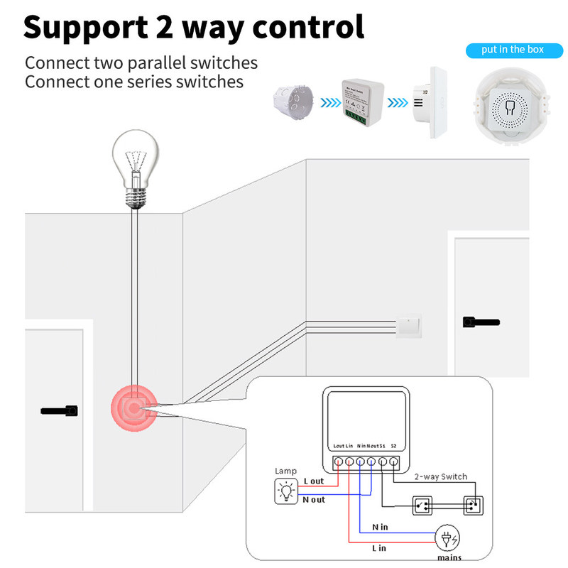 Tuya Alexa Χρονοδιακόπτης Smart Switch 10A Αναμεταχειριστική μονάδα Εργασία Απομακρυσμένο Smart Switch υποστήριξη Google Alexa φωνητικό έλεγχο εύκολη εγκατάσταση