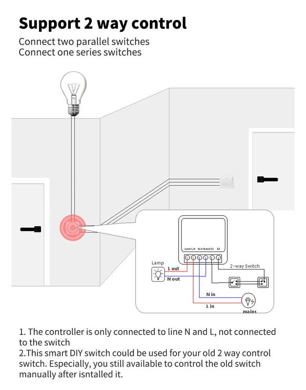 DIY MINI Homekit Wall Switch Button Modifier Relay Module Εργασία με tuya wifi app υποστήριξη φωνητικής λειτουργίας ελέγχου
