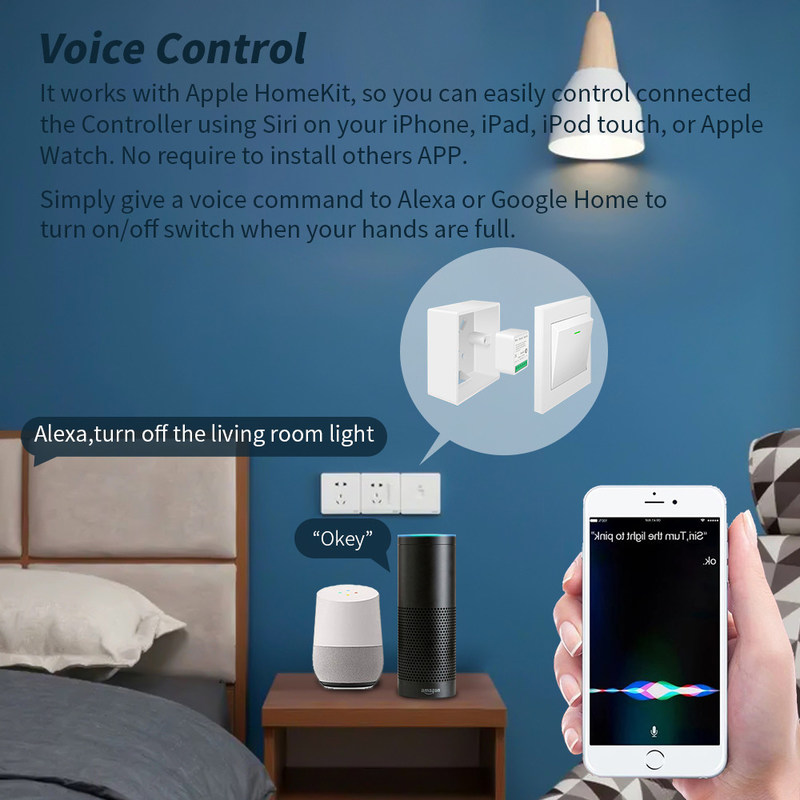 DIY MINI Homekit Wall Switch Button Modifier Relay Module Εργασία με tuya wifi app υποστήριξη φωνητικής λειτουργίας ελέγχου