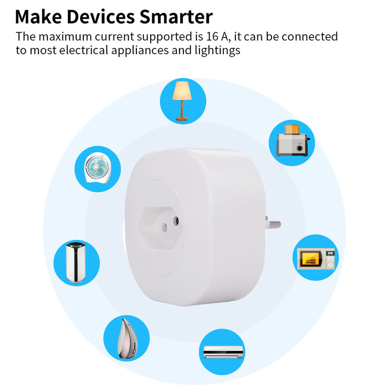 Tuya WIFI έξυπνη υποδοχών δύναμης εξόδου υποδοχή 16A 220V 127V 50Hz πατωμάτων της Βραζιλίας τυποποιημένη έξυπνη