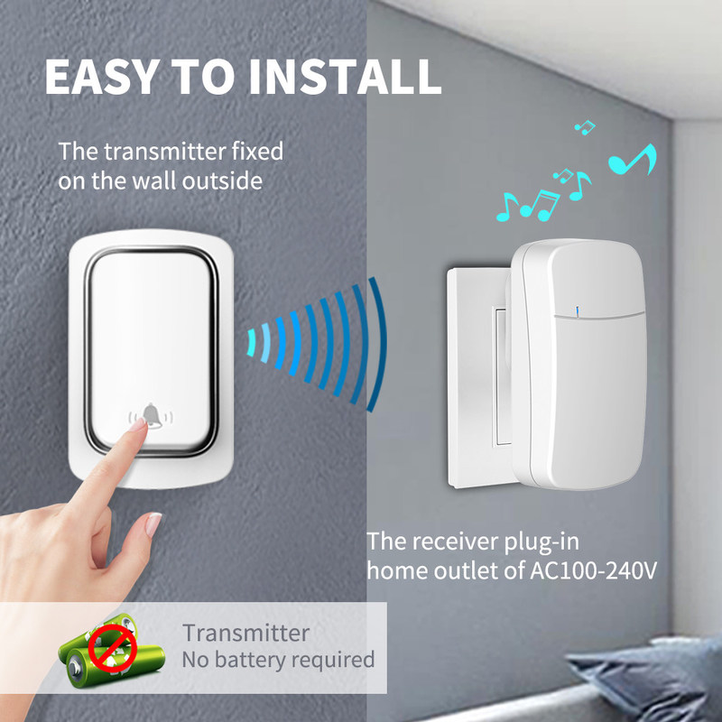 Βούλωμα Tuya τηλεοπτικό Doorbell της αμερικανικής ΕΕ UK μόνο - τροφοδοτημένο αδιάβροχο κουδούνι πορτών 150M