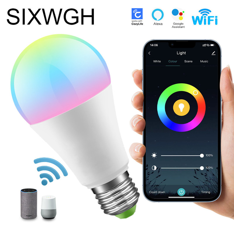 Οικιακά γκράφιτι Bluetooth RGB 	Φως διακοσμήσεων ατμόσφαιρας βολβών βολβών 9W των οδηγήσεων Wifi