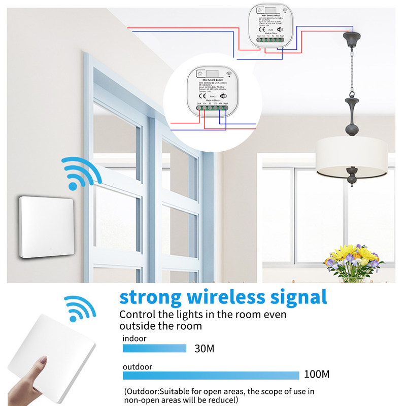 2.4GHz ασύρματος διακόπτης Wifi τρία τηλεχειρισμού βασικό μόνο Homekit επάνω από το διακόπτη