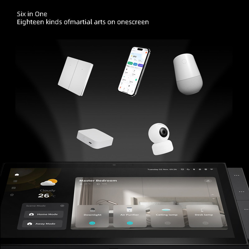10 ιντσών Wifi Smart Home Παγκόσμια οθόνη αφής Πολλαπλά πρωτόκολλα Ασύρματα τηλεχειριστήριες πρίζες ενσωματωμένο φωνητικό έλεγχο