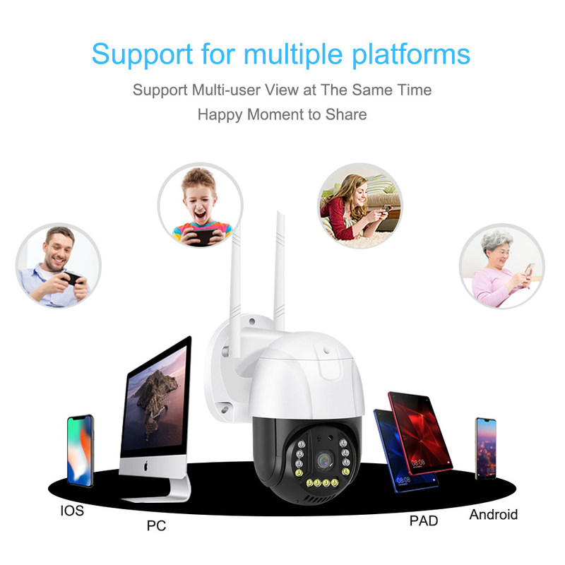 Wi-Fi / 5G έξυπνη κάμερα οθόνης R L 350 μοίρες / πάνω και κάτω 90 μοίρες Απομακρυσμένη πρόσβαση