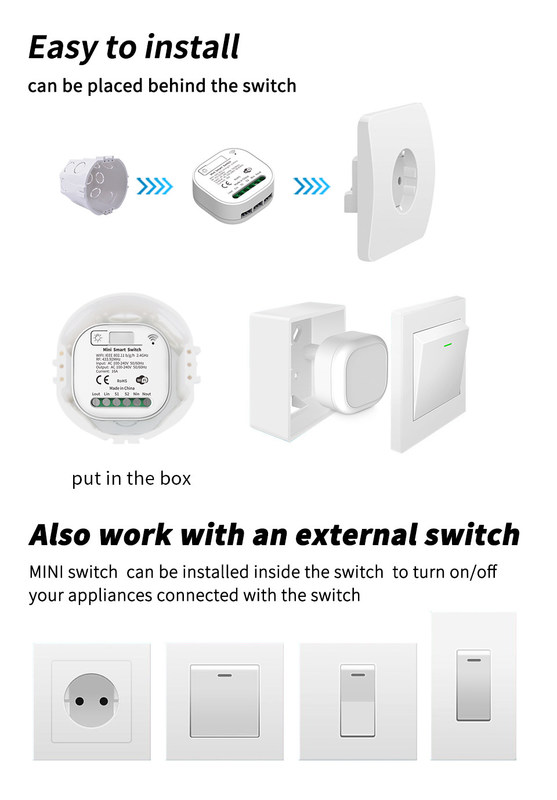 Έξυπνο Οικιακό Αυτοματοποίηση Απομακρυσμένο Διακόπτη Φωτός 16A Μονάδα Διακόπτη Tuya Smart Timer Φωτός Τείχους Διακόπτης υποστήριξη φωνητικού ελέγχου