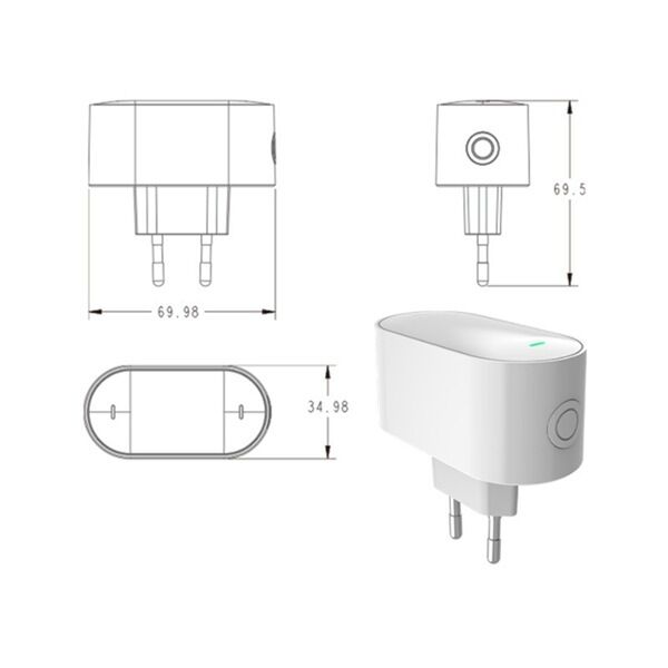 SIXWGH Tuya SmartLife Πολυπρωτόκολλο Πύλη Zigbee 3.0+ για + BLE Mesh Hub Wi-Fi Λειτουργεί με Alexa/Google Home EU Plug Devices