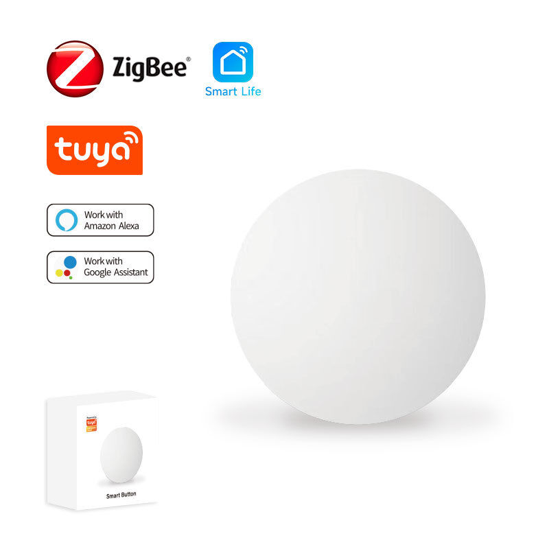 SIXWGH Tuya ZigBee Smart Button Switch Ασύρματο τηλεχειριστήριο ενός κλειδιού Πολλαπλής σκηνής Διαχειριστής συμβατό με το Android Smart Home