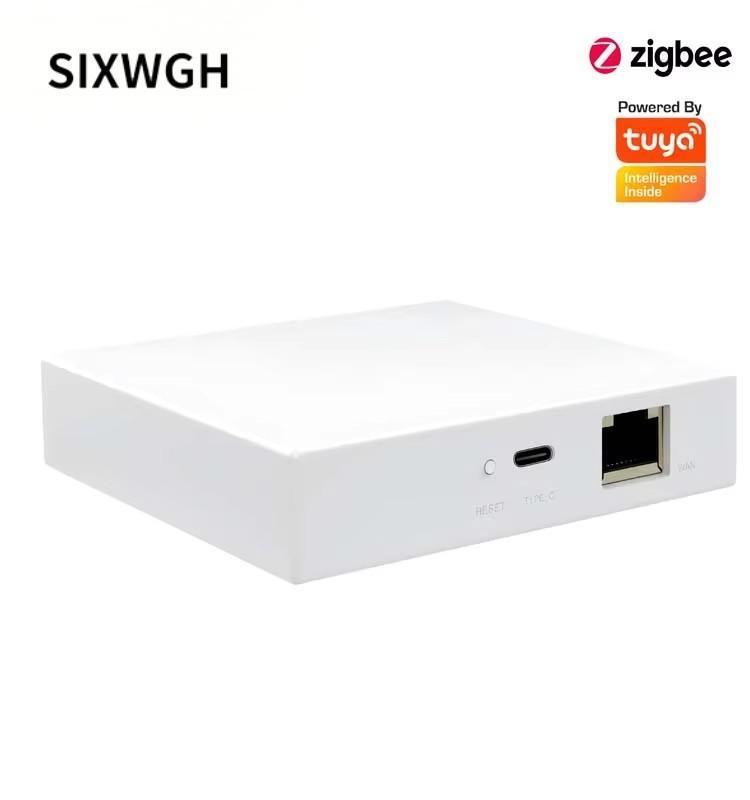 SIXWGH 3 σε 1 έξυπνη πύλη οικιακής εξυπηρέτησης: Zigbee Hub + WiFi Router + Κέντρο φωνητικού ελέγχου συμβατό με την Apple Google Home Alexa & Tuya