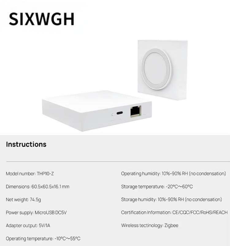 SIXWGH 3 σε 1 έξυπνη πύλη οικιακής εξυπηρέτησης: Zigbee Hub + WiFi Router + Κέντρο φωνητικού ελέγχου συμβατό με την Apple Google Home Alexa & Tuya