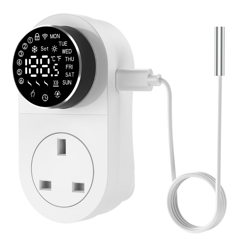 SIXWGH Έξυπνο Wi-Fi για Θερμοστάτη Plug-in 16A Οθόνη LED Τηλεχειριστήριο μέσω Εφαρμογής/Φωνής Θέρμανση Ψύξη Αισθητήρας NTC Ενυδρείο Σπιτιού
