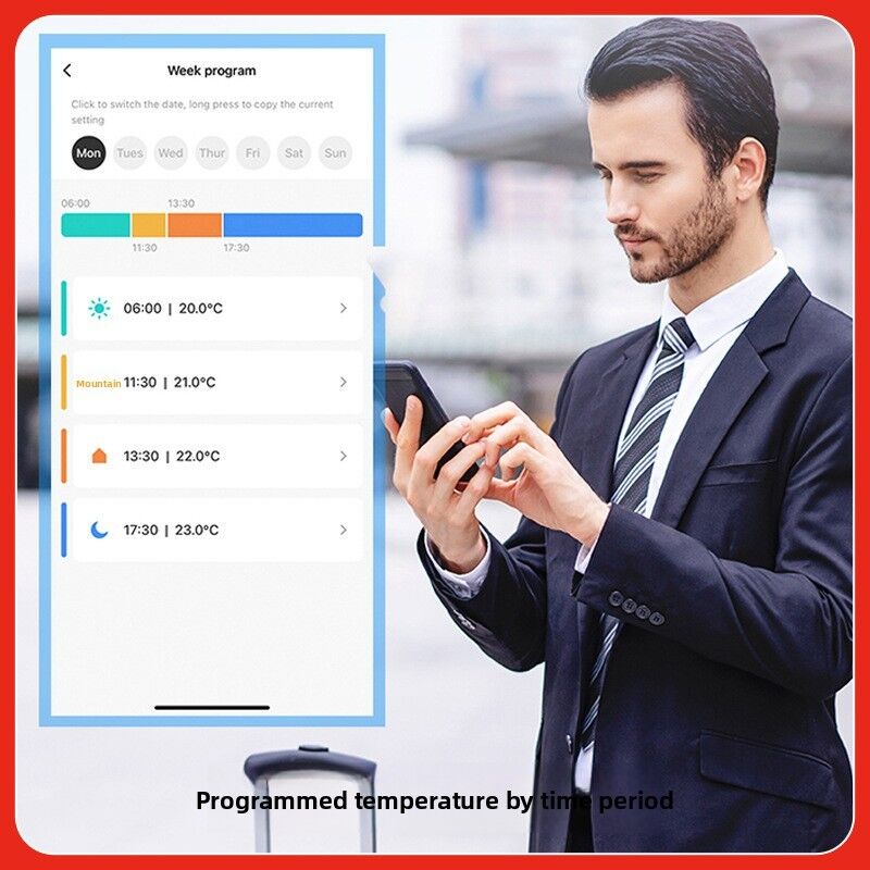 SIXWGH Tuya Zigbee & Wi-Fi Smart LCD Touchscreen Thermostatic Radiator Valve Προγραμματιζόμενος Έλεγχος Θερμοκρασίας APP Οικιακή Οικονομική Λειτουργία