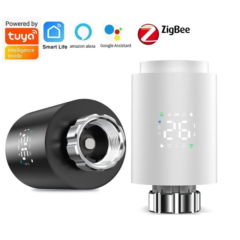 SIXWGH Zigbee 3.0 Έξυπνη Θερμοστατική Βαλβίδα Καλοριφέρ (TRV) Alexa/Google Assistant Tuya App 7-Ημερών Προγραμματιζόμενη Ασύρματη Θέρμανση