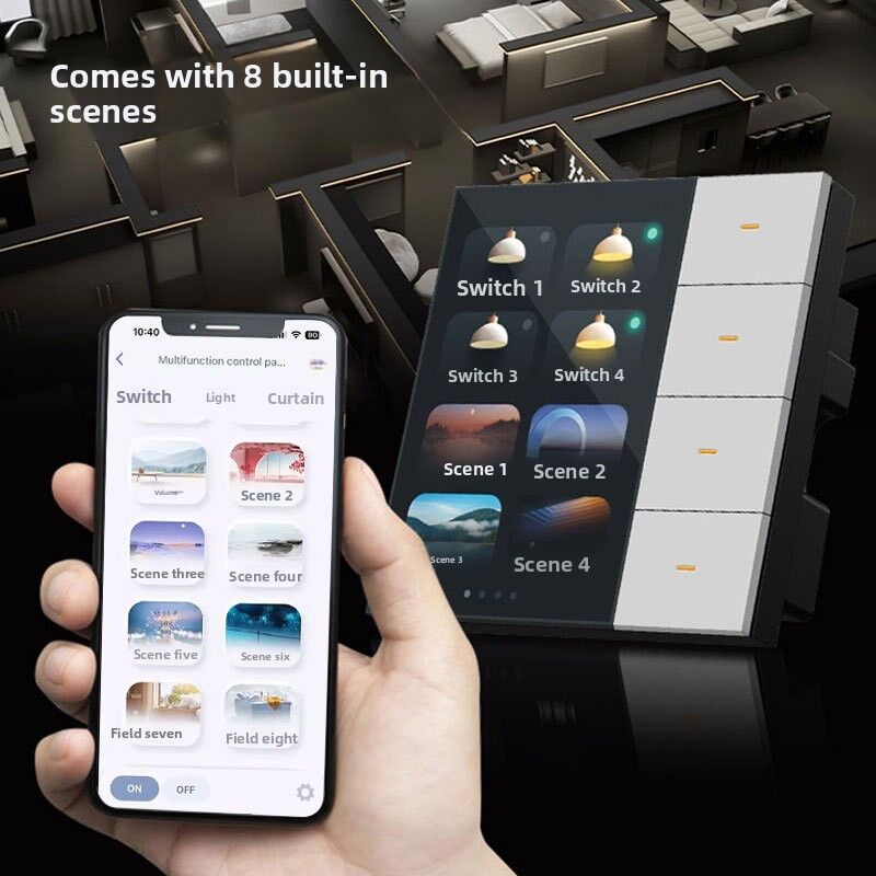 SIXWGH Έξυπνος Διακόπτης Τοίχου Smart Life Smart Touch 4 Κανάλια WiFi Zigbee Πάνελ Αισθητήρας Ραντάρ Πολύχρωμο Προσαρμοσμένο Πολυτελές Σπίτι Ξενοδοχείο Γραφείο