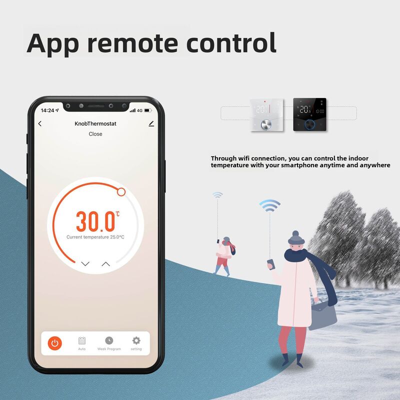 SIXWGH Tuya Smart WiFi Θερμοστάτη Ηλεκτρική θέρμανση APP Ελέγχου φωνητικού βοηθού Συμφωνητικός τρόπος εξοικονόμησης ενέργειας Παιδικό κλειδί υψηλό