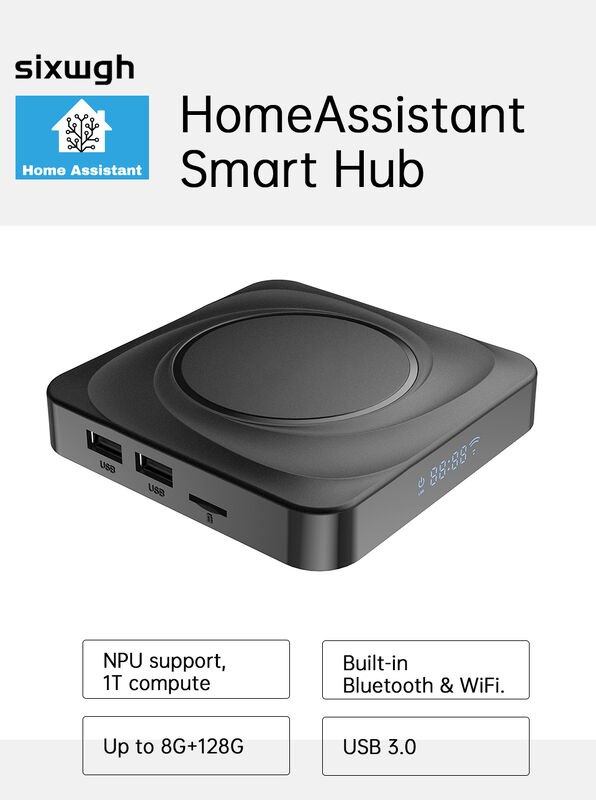 SIXWGH Home Assistant Smart Hub με NPU Rockchip 3566 8K Αποκωδικοποίηση Bluetooth/WiFi/Zigbee UniversalSmart HomeGateway Προγραμματιζόμενο