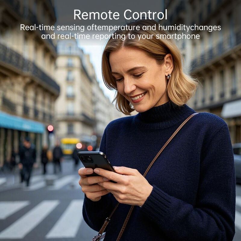 SIXWGH Tuya WiFi Smart Temperature Humidity Sensor Alexa/Google Voice Control 30-day Data Storage Electric για οικιακό αυτοματισμό