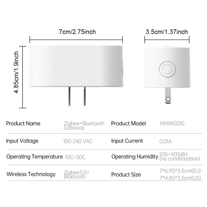 SIXWGH Smart Life Tuyz Zigbee για Bluetooth Gateway Hub 3-in-1 Πολυπρωτόκολλο φορτιστή USB Alexa/Google Home