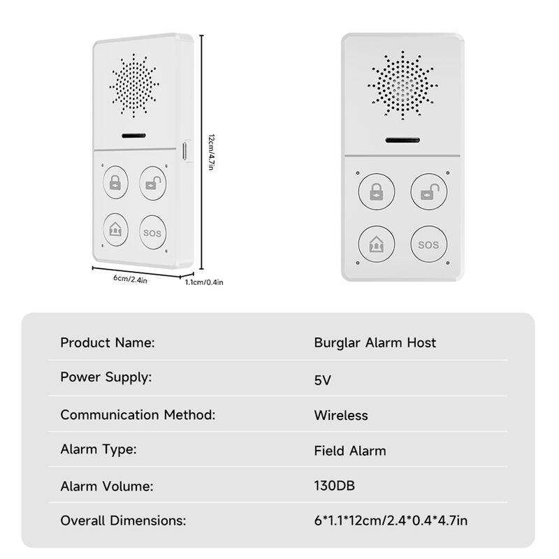 Tuya WiFi Burglar Alarm System Host – 130dB High-Pitched Siren, APP Remote Control, Auto Arm/Disarm, SOS Emergency, DIY Smart Security Kit with PIR Motion, Door Sensor, Remote & Doorbell
