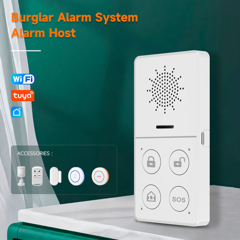 Tuya WiFi Burglar Alarm System Host – 130dB High-Pitched Siren, APP Remote Control, Auto Arm/Disarm, SOS Emergency, DIY Smart Security Kit with PIR Motion, Door Sensor, Remote & Doorbell