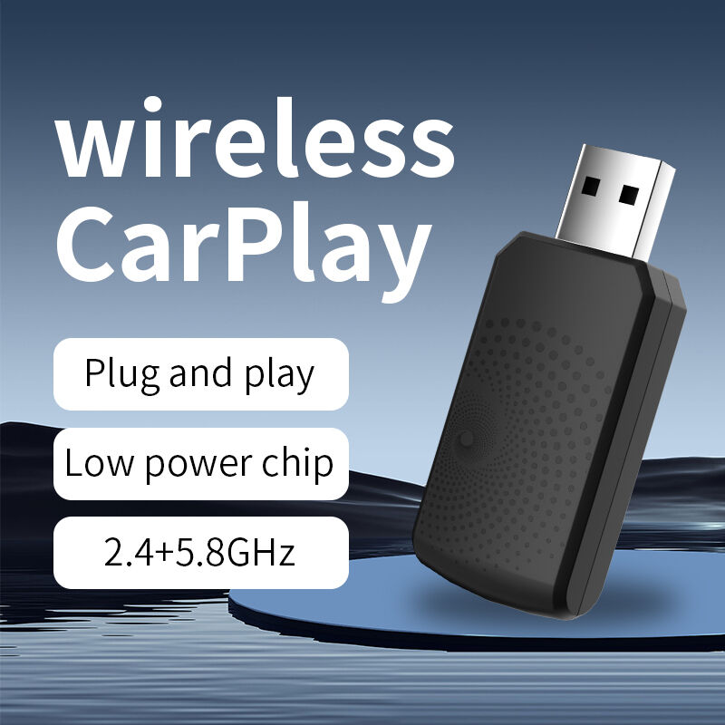 Wireless CarPlay Adapter USB Dongle, 5.8GHz Plug & Play Auto-Connect for iPhone, Low Power Chip, Voice Control & OTA Upgrade, Compatible with Factory Wired CarPlay Cars