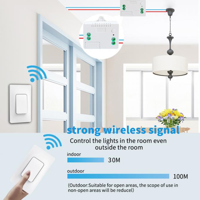 Ο ασύρματος τοίχος SIXWGH 433Mhz μεταστρέφει μόνο - τροφοδοτημένος αδιάβροχος ελαφρύς διακόπτης τηλεχειρισμού 3