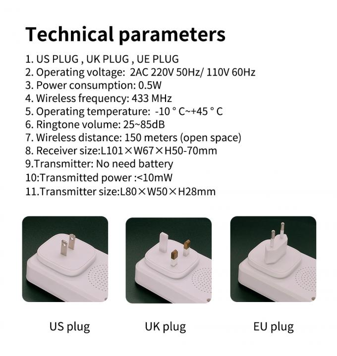 IP44 Tuya έξυπνο Doorbell της ΕΕ ΗΠΑ UK κουδούνι πορτών βουλωμάτων αδιάβροχο 9